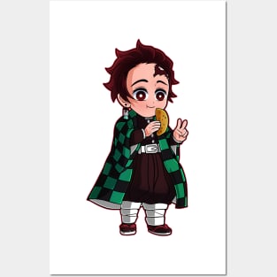 Demon Slayer Kamado Tanjirou Kawaii Color Posters and Art